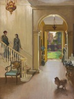Sir John Lavery - The hall, Argyll House - a summer day