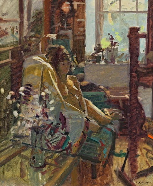Ken Howard - Seated nude in the studio
