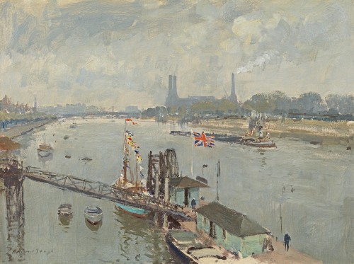 Edward Seago - The Thames from Albert Bridge