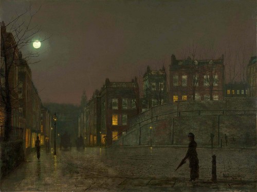 John Atkinson Grimshaw - Hampstead Hill, looking down Heath Street