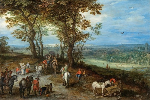 Jan Brueghel The Elder - Landscape with travellers