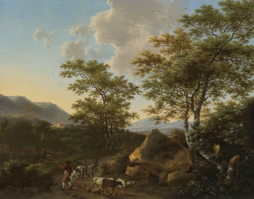 Willem de Heusch - Italianate landscape with shepherds