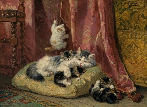 Henriette Ronner-Knip - Kittens at play