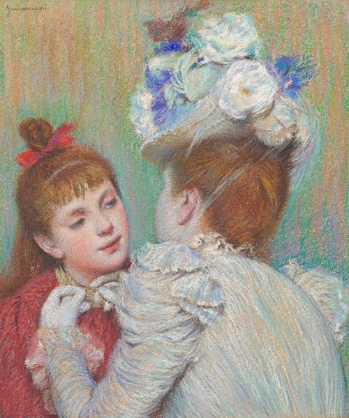 Federico Zandomeneghi - Jeune femme attachant un ruban