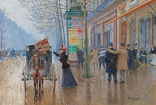 Jean Beraud - Scene de rue Parisienne