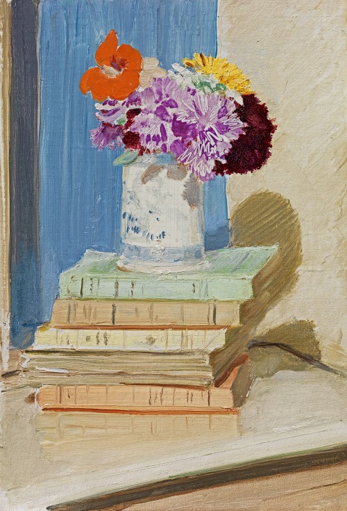 Sir William Nicholson - Flowers and books (for Siegfried Sassoon)