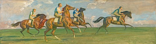 Sir Alfred Munnings - Early morning, Newmarket