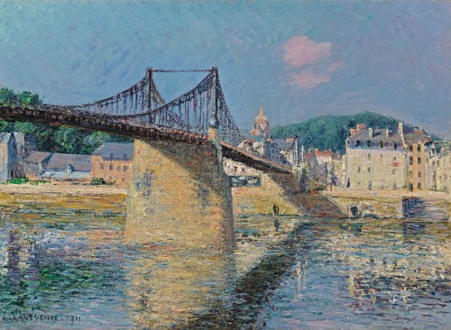 Gustave Loiseau - Le pont suspendu d'Elbeuf, soleil