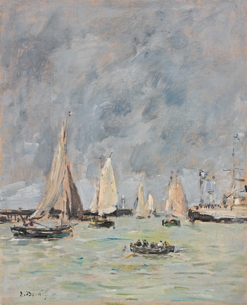 Eugene Boudin - Trouville, les jetées marée haute