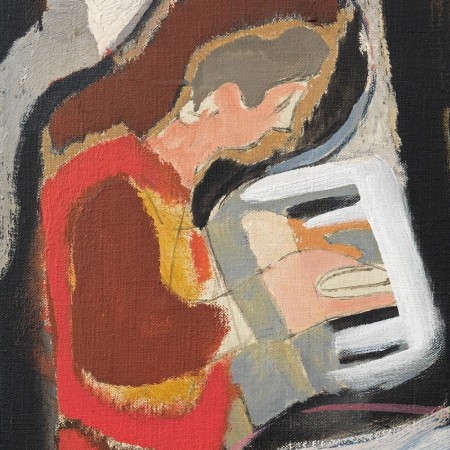 Piano player on view at Pallant House Gallery